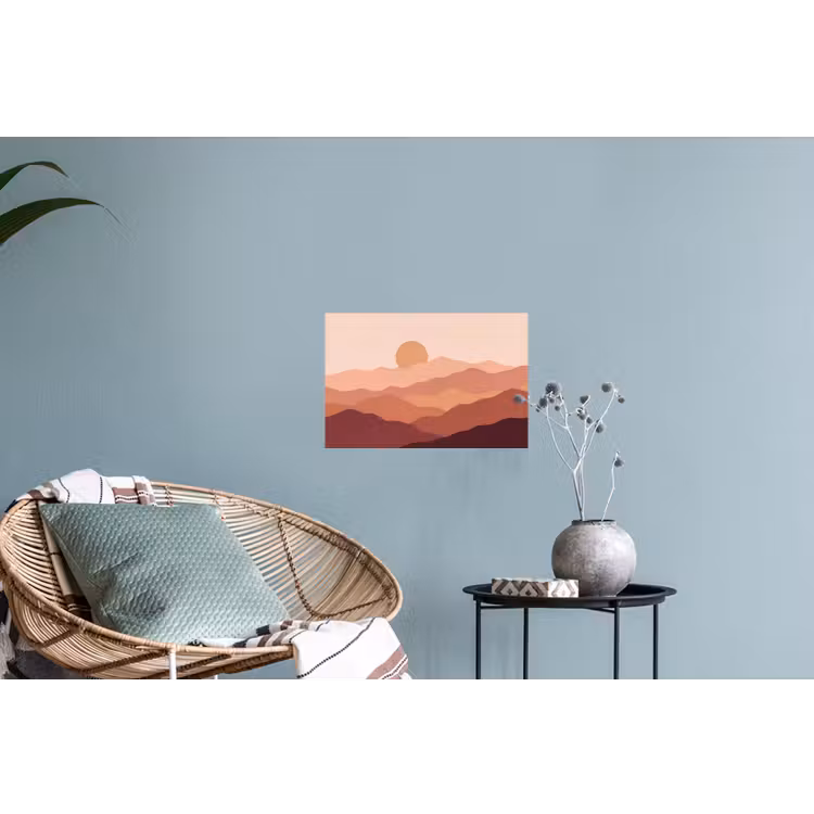 Muursticker - Natuur - Heuvels - Abstract - Modern - Oranje — 4