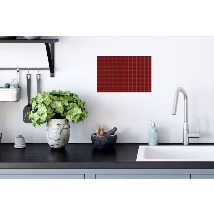 Muursticker - Patroon - Tegels - Burgundy — 2