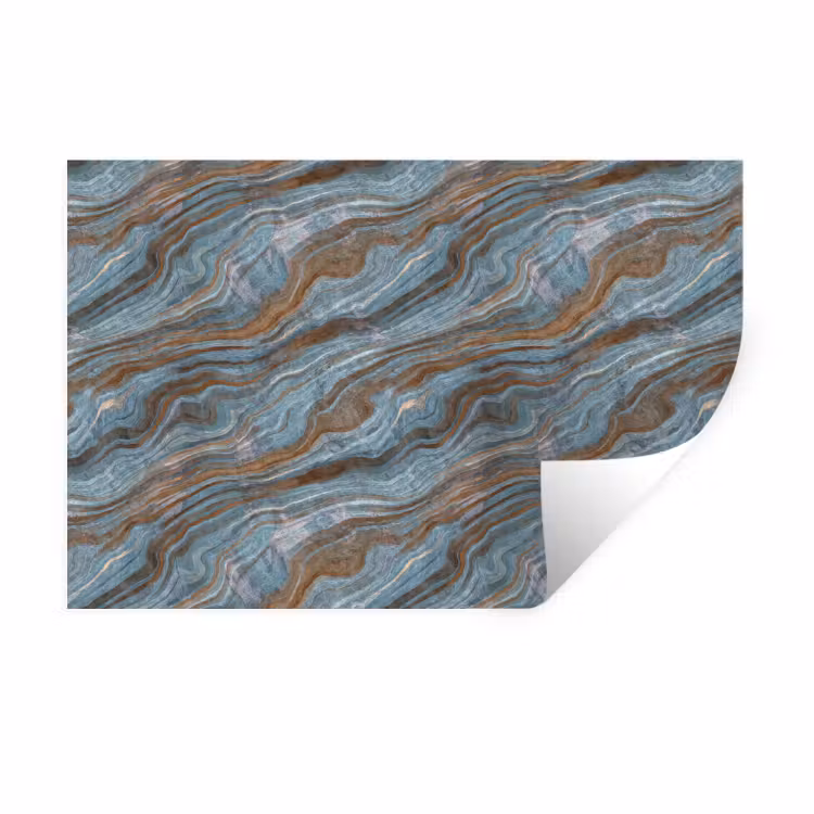 Muursticker - Patroon - Steen - Blauw — 1