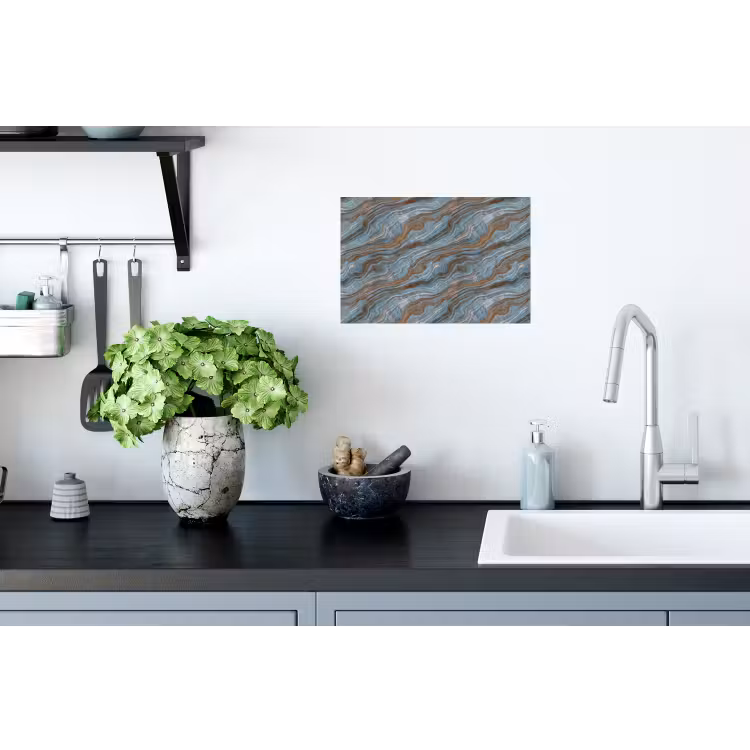 Muursticker - Patroon - Steen - Blauw — 2