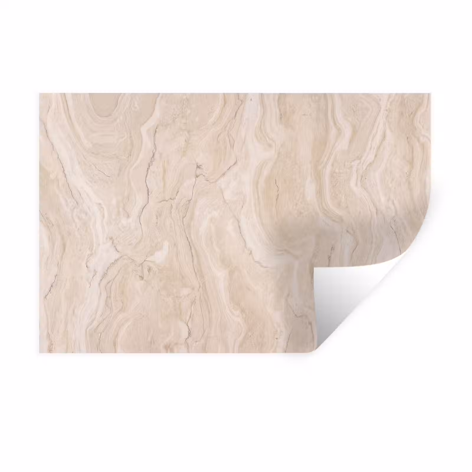 Muursticker - Marmer - Patroon - Beige - Steen - Abstract — 1