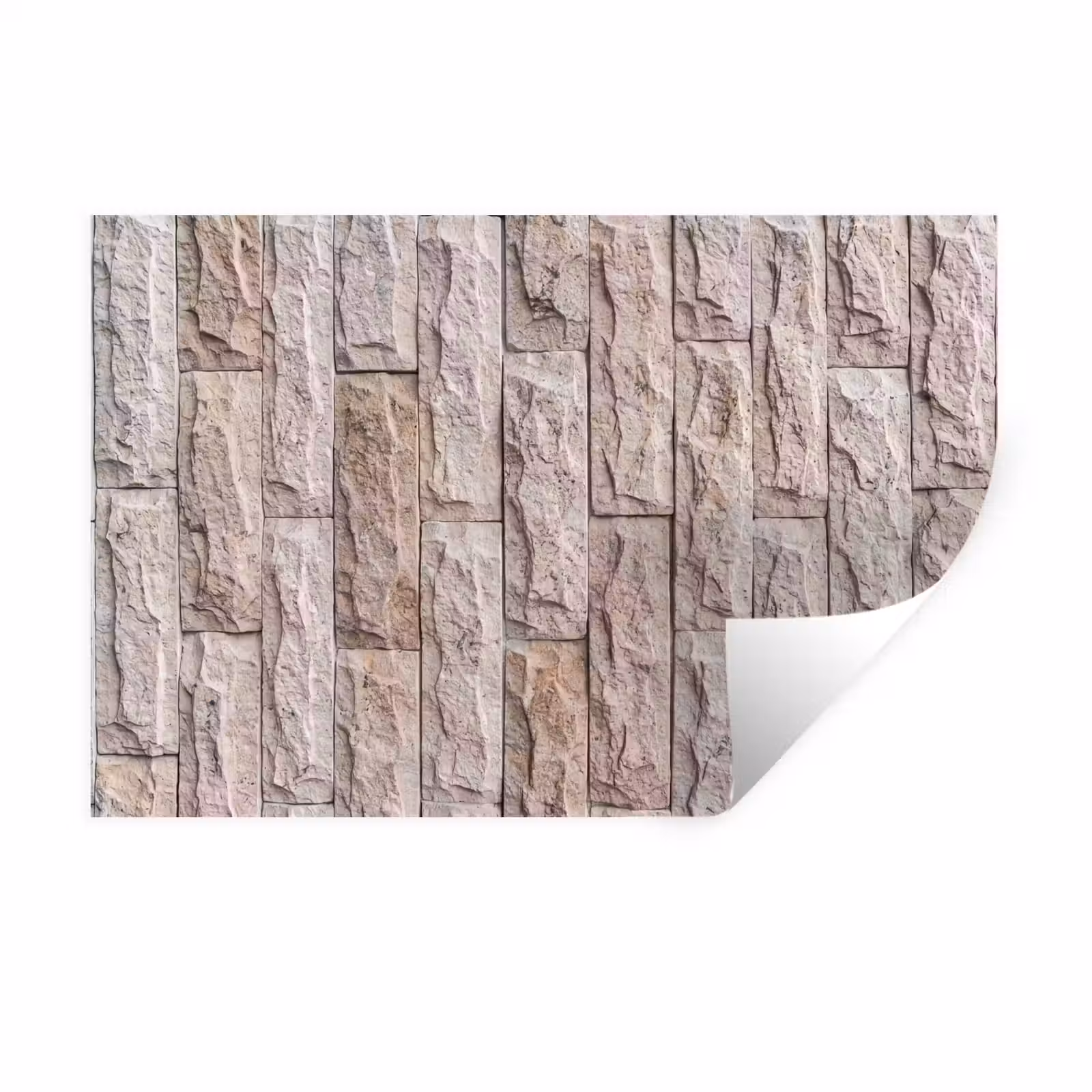 Muursticker - Muur - Steen - Ruw - Beige - Textuur — 1