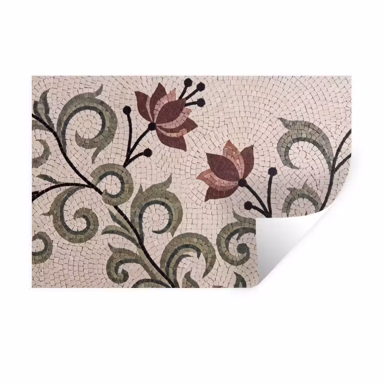 Muursticker - Bloemen - Mozaïek - Patroon - Abstract - Groen — 1