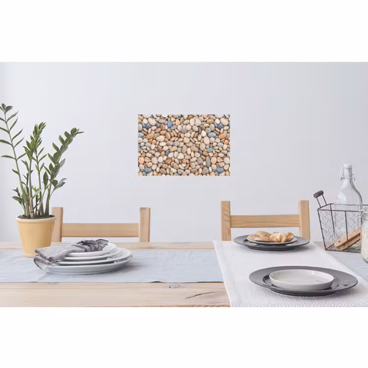 Muursticker - Kiezelstenen - Natuur - Textuur - Beige - Grijs — 3