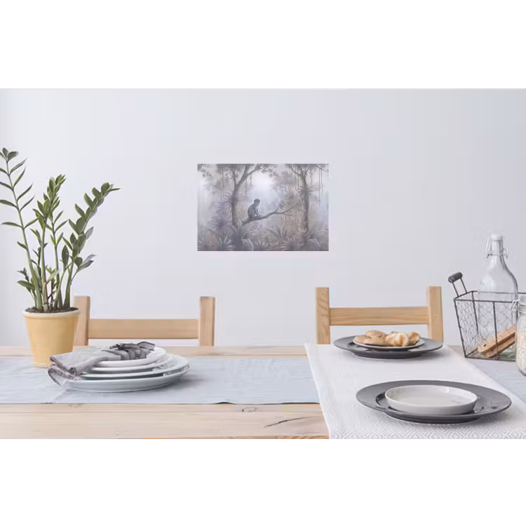 Muursticker - Aap - Boom - Jungle - Natuur - Grijs — 3