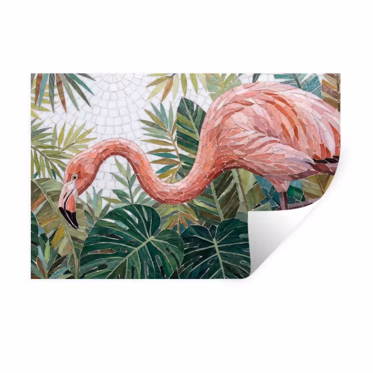 Muursticker - Natuur - Bladeren - Abstract - Groen - Vogel — 1