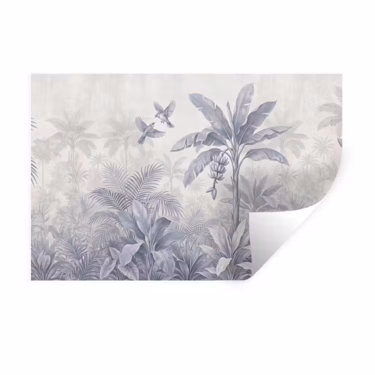 Muursticker - Natuur - Vogel - Jungle - Illustratie - Blauw — 1