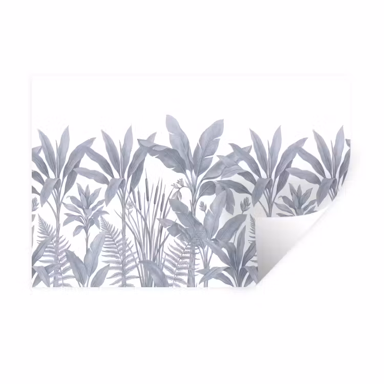 Muursticker - Planten - Bladeren - Natuur - Grijs — 1