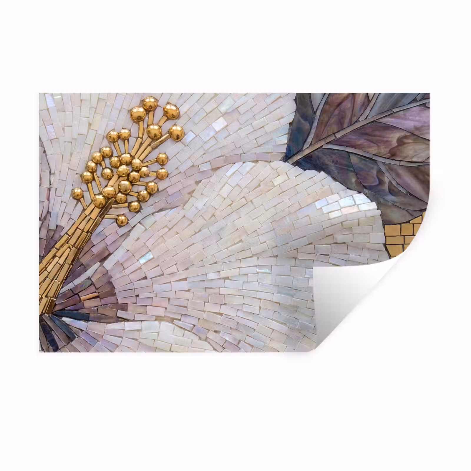 Muursticker - Bloemen - Mozaïek - Kunst - Modern - Goud — 1
