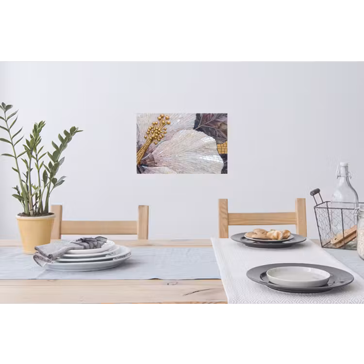Muursticker - Bloemen - Mozaïek - Kunst - Modern - Goud — 3