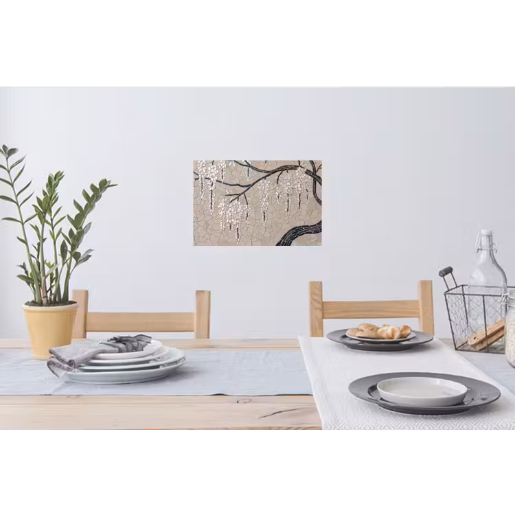 Muursticker - Boom - Bloemen - Mozaïek - Kunst - Wit — 3