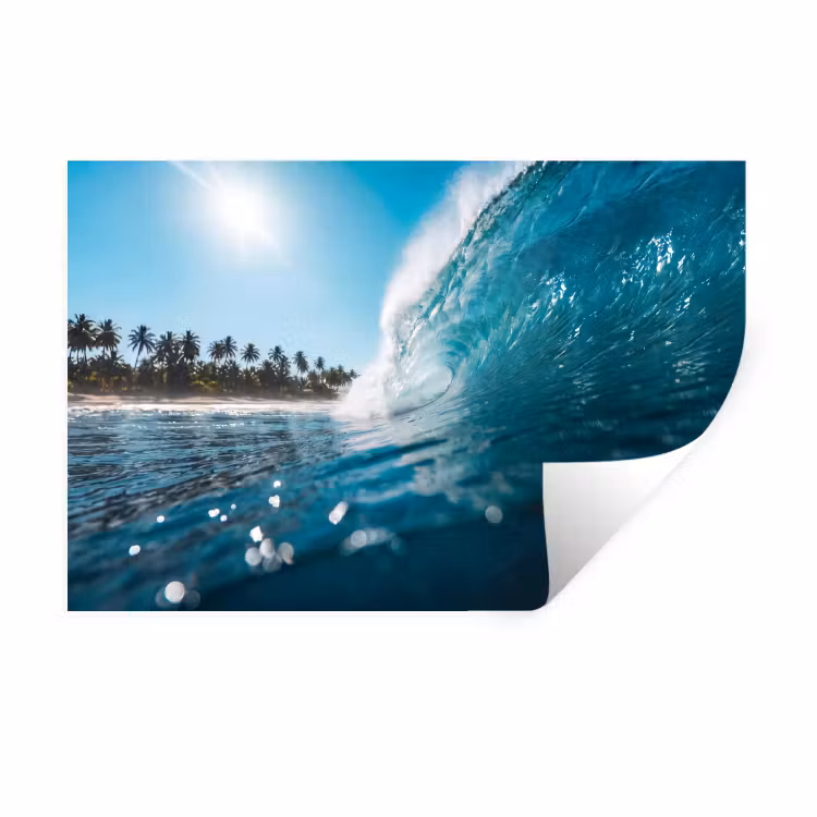 Muursticker - Oceaan - Golf - Strand - Natuur - Blauw — 1