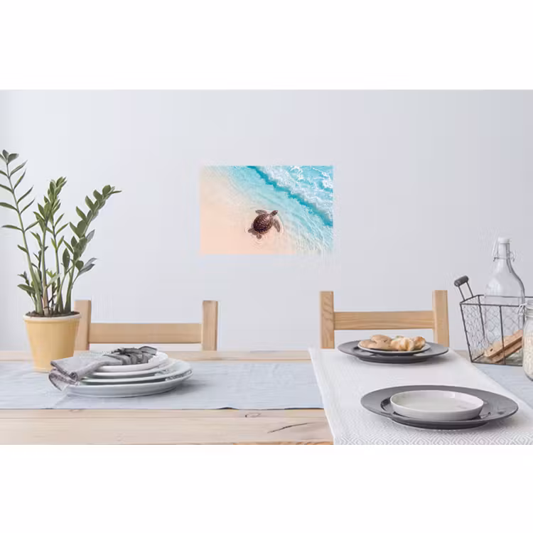 Muursticker - Schildpad - Helder water - Strand - Dieren - Natuur — 3