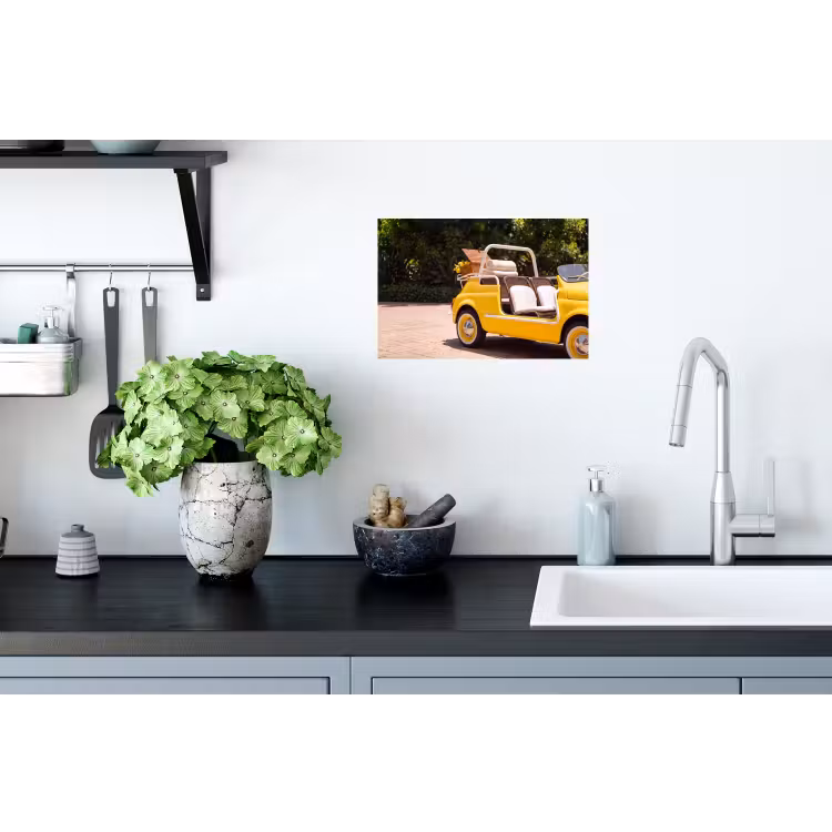 Muursticker - Auto - Picknick - Zomer - Geel — 2