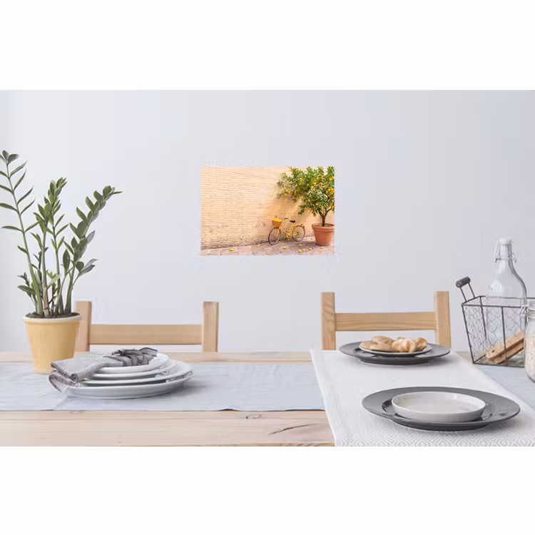 Muursticker - Fiets - Mand - Eten - Geel - Zomer — 3