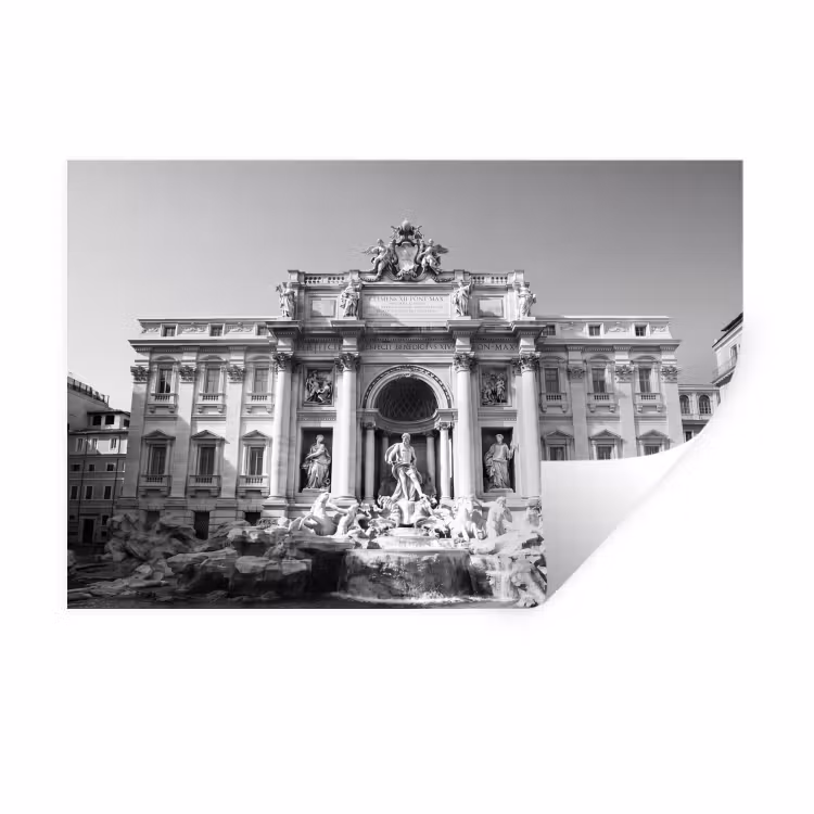 Muursticker - Fontein - Beelden - Architectuur - Zwart-wit — 1