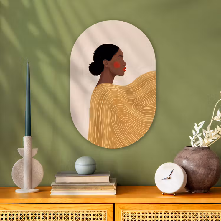 Muurovaal - Kunststof - Vrouw - Profiel - Modern - Abstract - Kunst — 2
