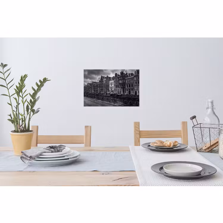 Muursticker - Huis - Gracht - Amsterdam - Architectuur - Zwart-wit — 3