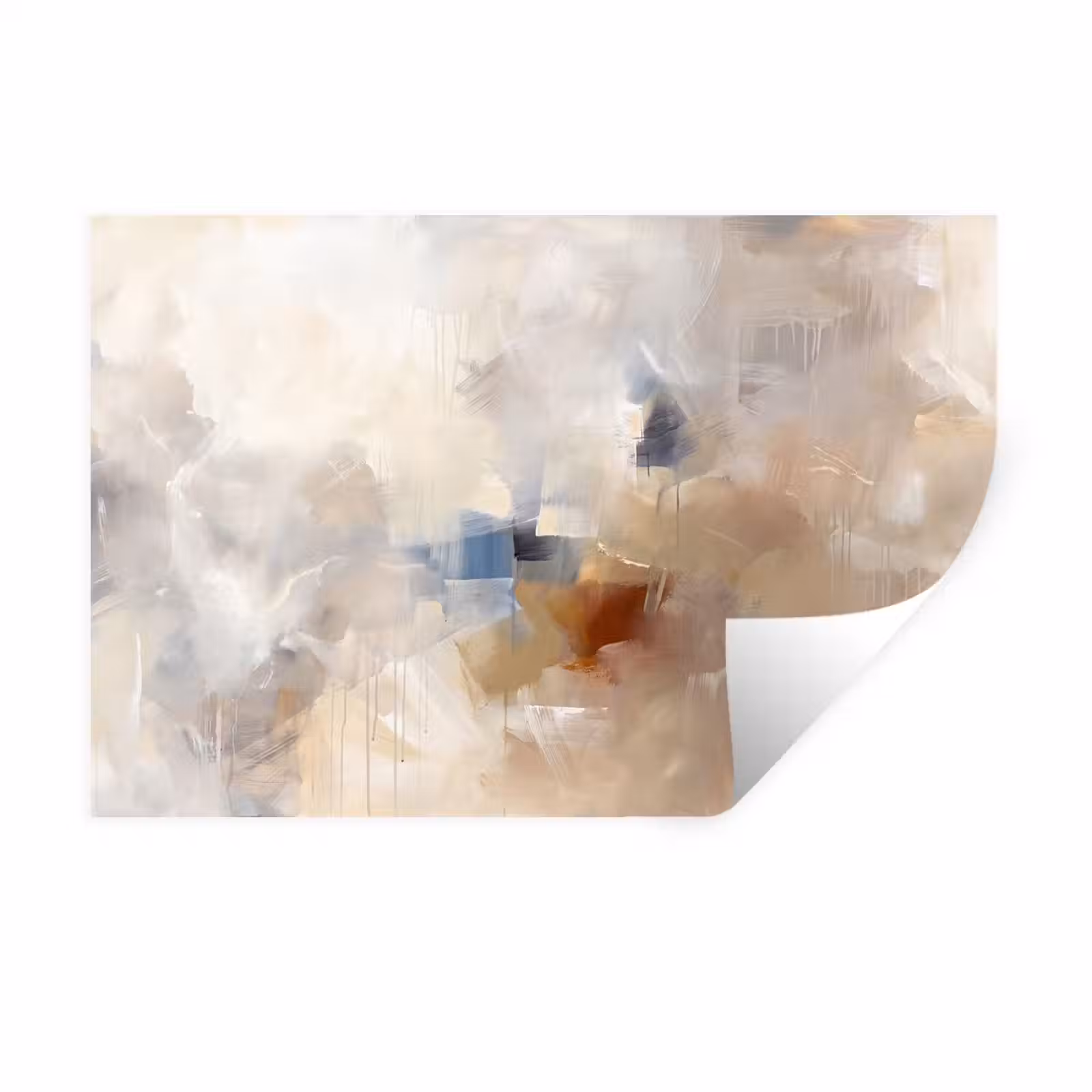 Muursticker - Abstract - Borstelstreken - Modern - Beige - Kunst — 1