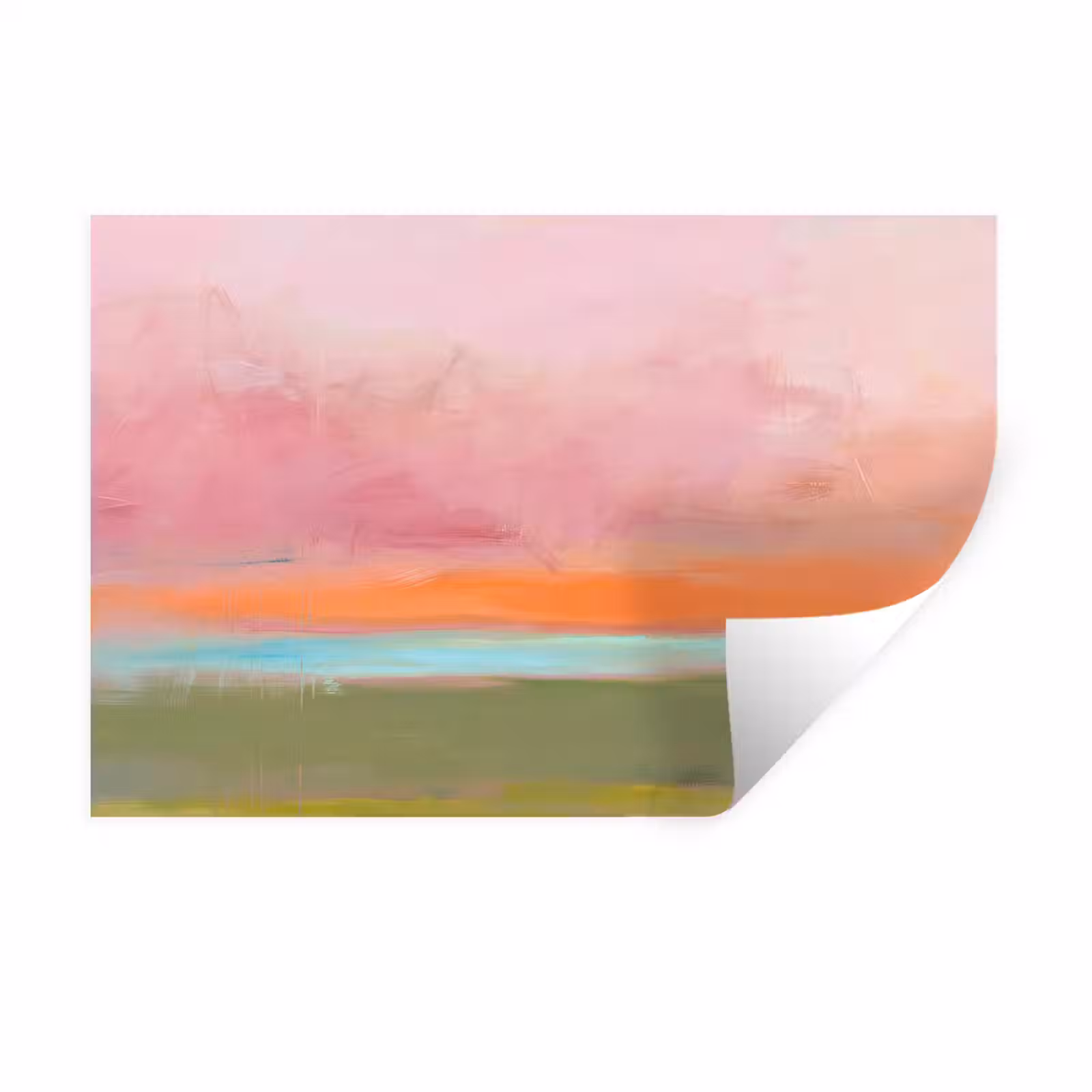Muursticker - Abstract - Landschap - Modern - Roze - Oranje — 1