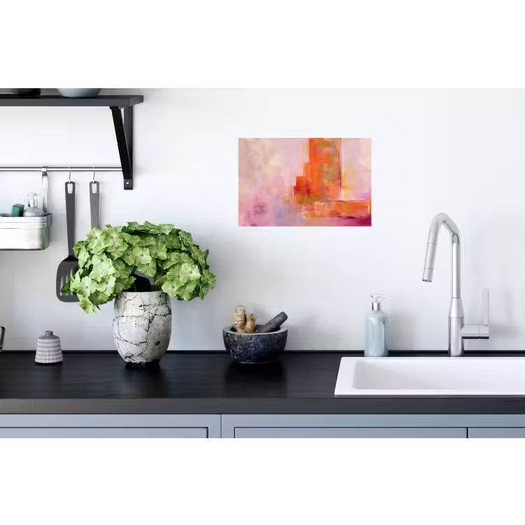 Muursticker - Abstract - Borstelstreken - Kunst - Paars - Goud — 2