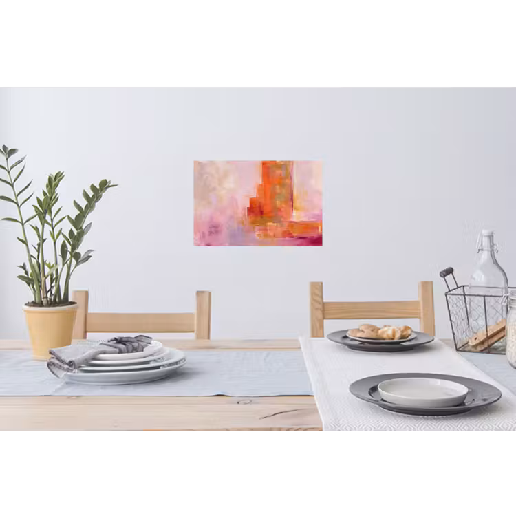 Muursticker - Abstract - Borstelstreken - Kunst - Paars - Goud — 3
