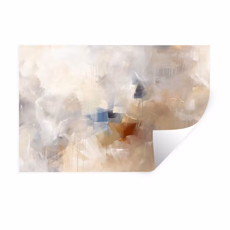Muursticker - Abstract - Borstelstreken - Modern - Beige - Kunst — 1