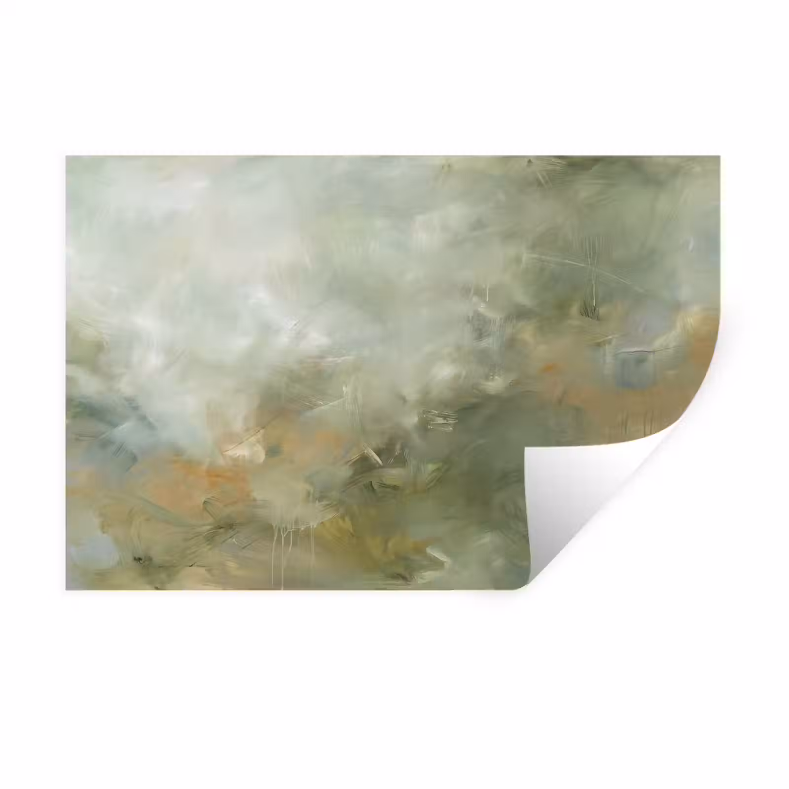 Muursticker - Abstract - Groen - Beige - Modern - Kunst — 1