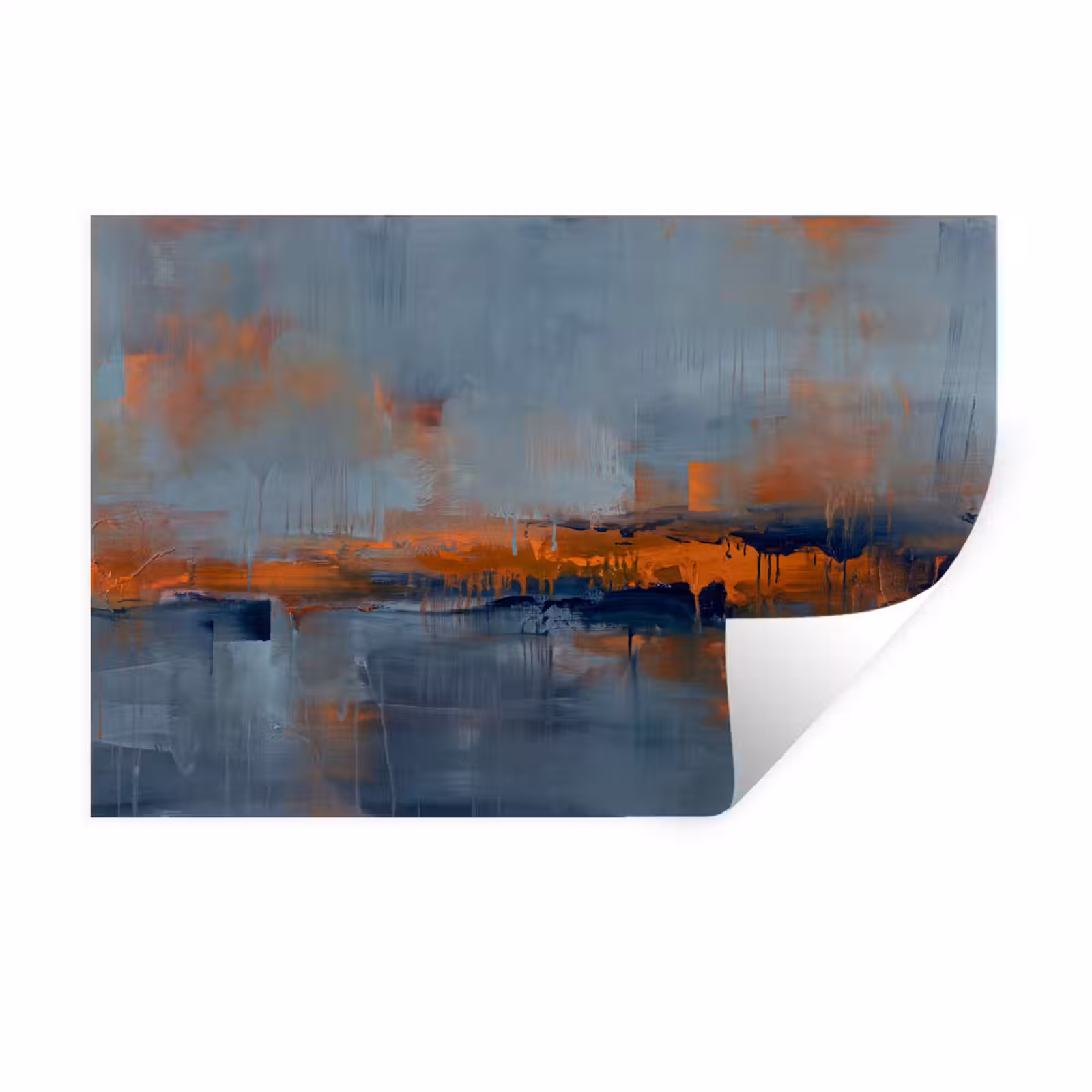 Muursticker - Abstract - Kleuren - Modern - Oranje - Grijs — 1