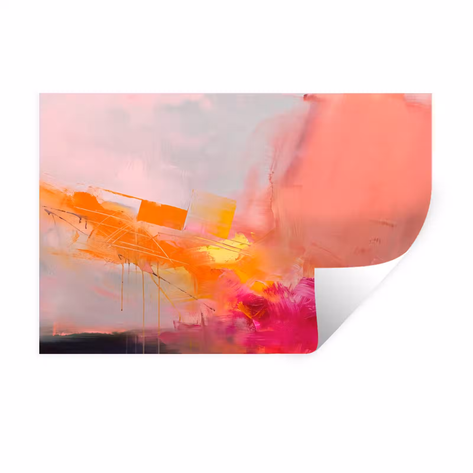 Muursticker - Abstract - Kleurrijk - Modern - Roze — 1