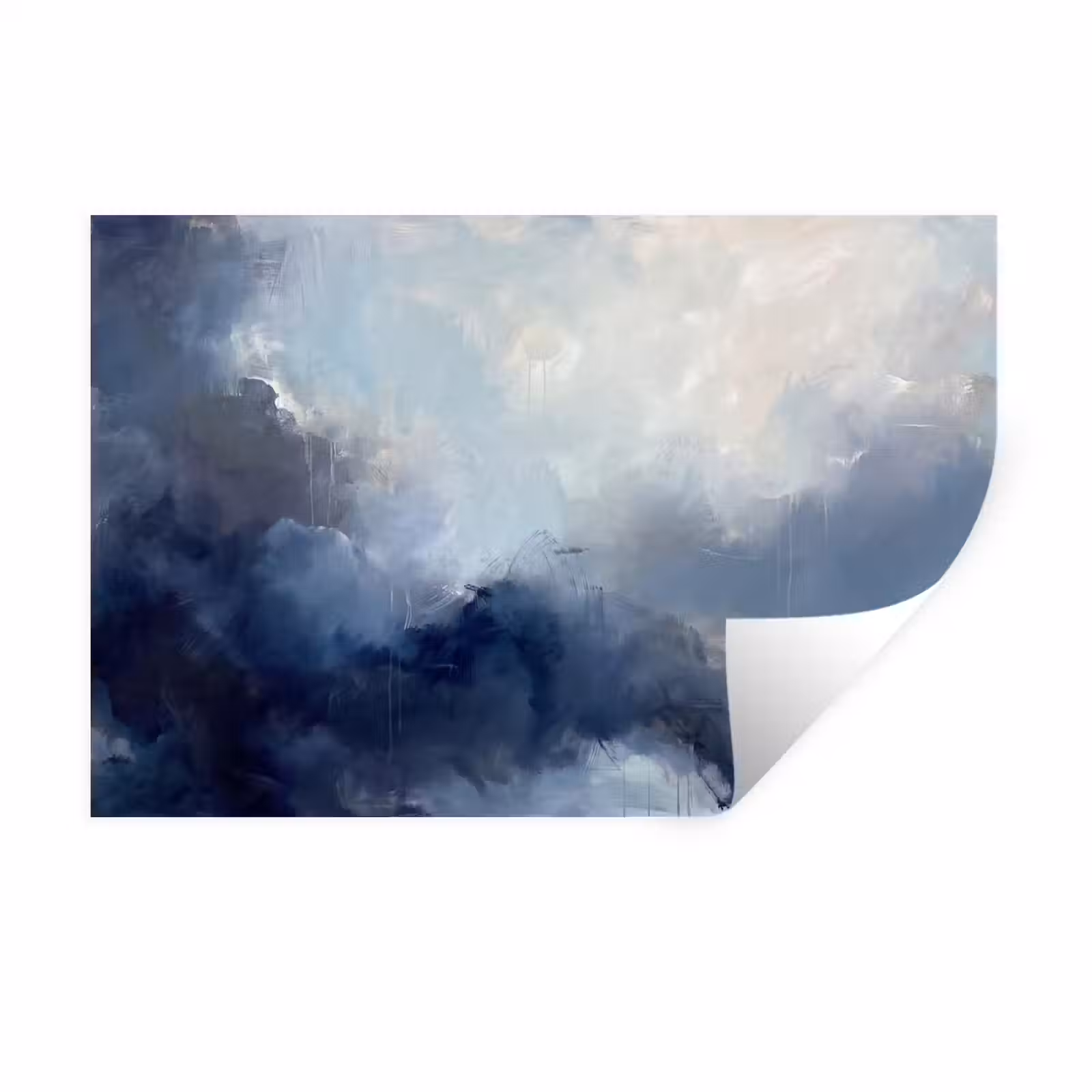 Muursticker - Abstract - Wolken - Modern - Blauw - Kunst — 1