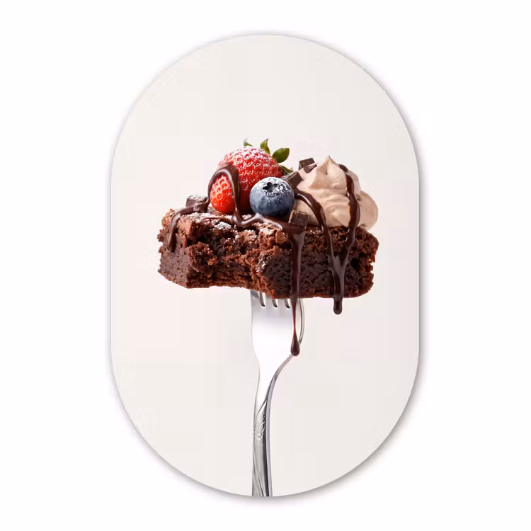Muurovaal - Kunststof - Vork - brownie - aardbei — 3
