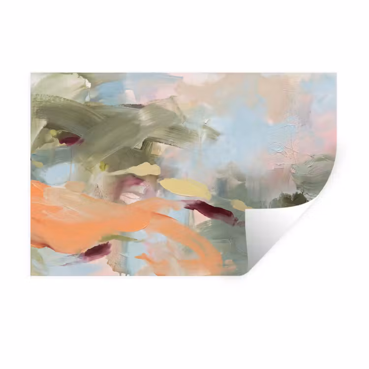 Muursticker - Abstract - Borstelstreken - Kunst - Modern - Pastel — 1