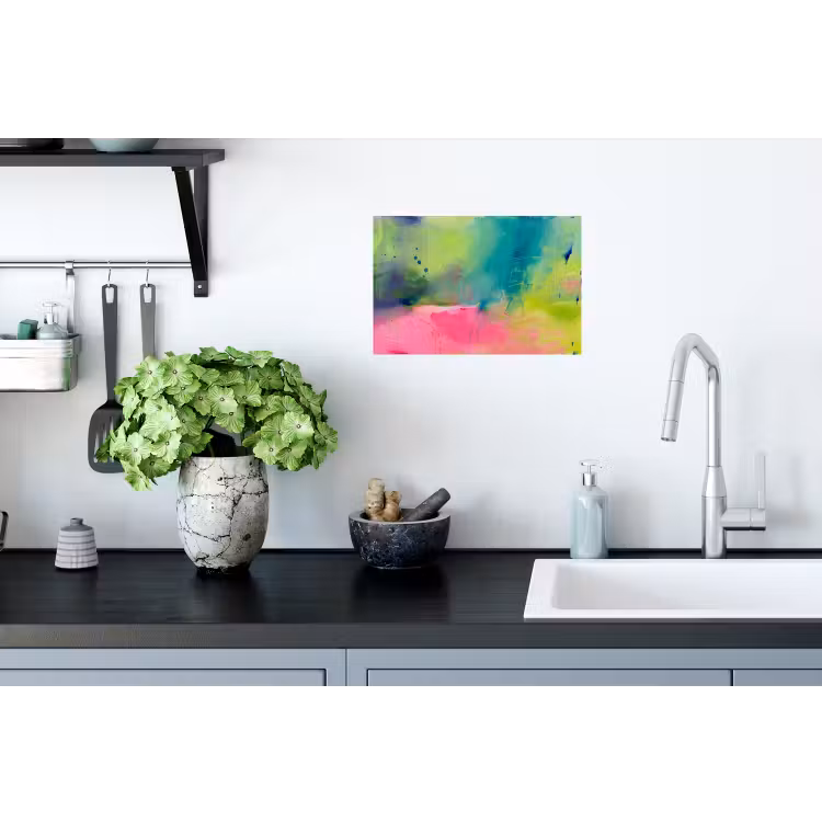 Muursticker - Abstract - Kleuren - Modern - Groen - Roze — 2