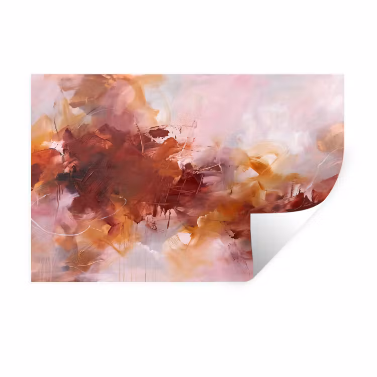 Muursticker - Abstract - Kleurrijk - Kunst - Modern - Roze-Rood — 1