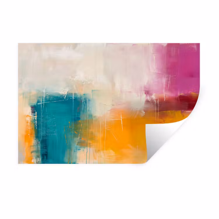 Muursticker - Abstract - Kleurrijk - Modern - Kunst - Oranje — 1