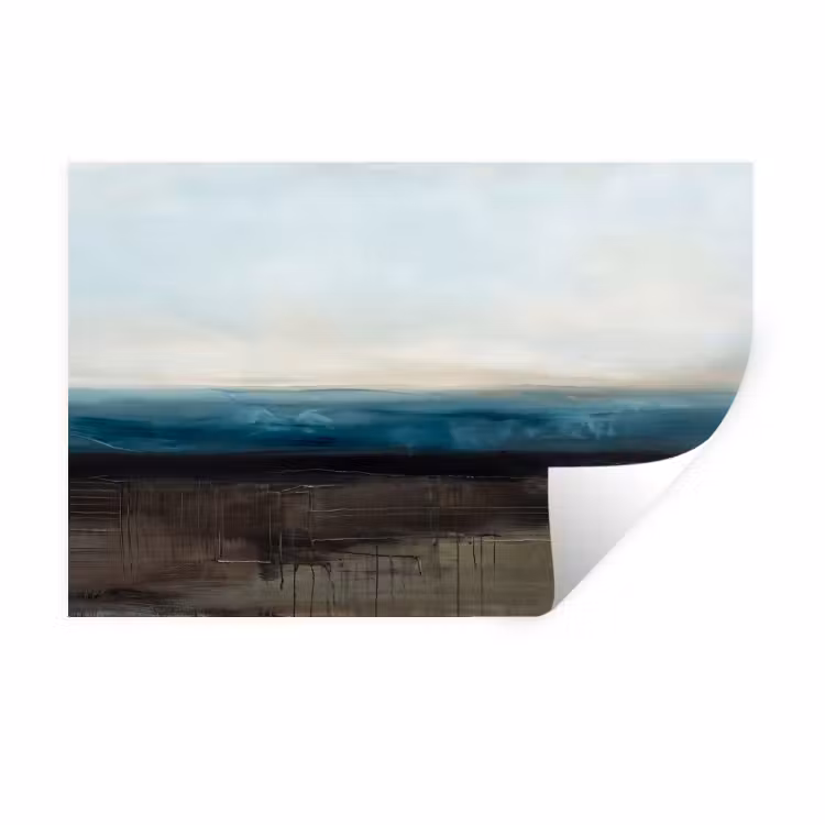 Muursticker - Abstract - Landschap - Horizon - Blauw - Modern — 1