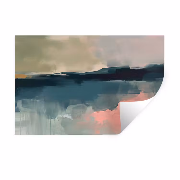 Muursticker - Abstract - Landschap - Kunst - Modern - Groen - Blauw — 1