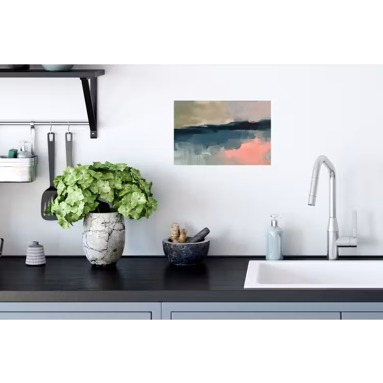 Muursticker - Abstract - Landschap - Kunst - Modern - Groen - Blauw — 2