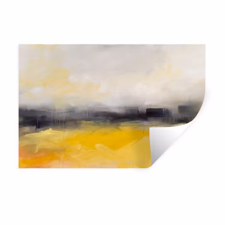Muursticker - Abstract - Landschap - Modern - Geel — 1