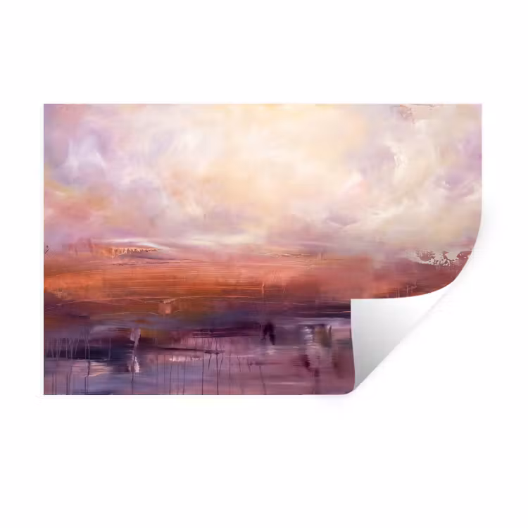 Muursticker - Abstract - Landschap - Modern - Paars - Oranje — 1