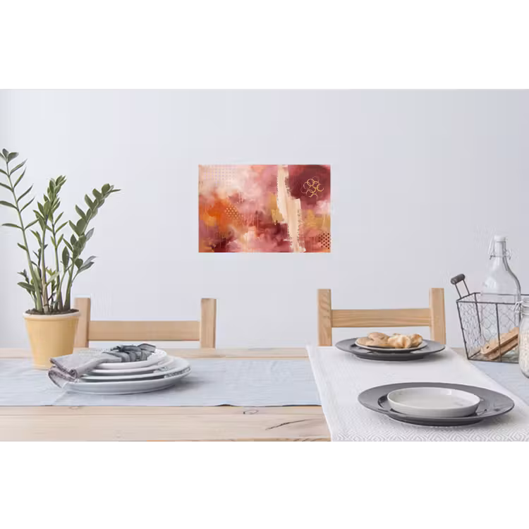 Muursticker - Abstract - Rood - Goud - Modern - Kunst — 3