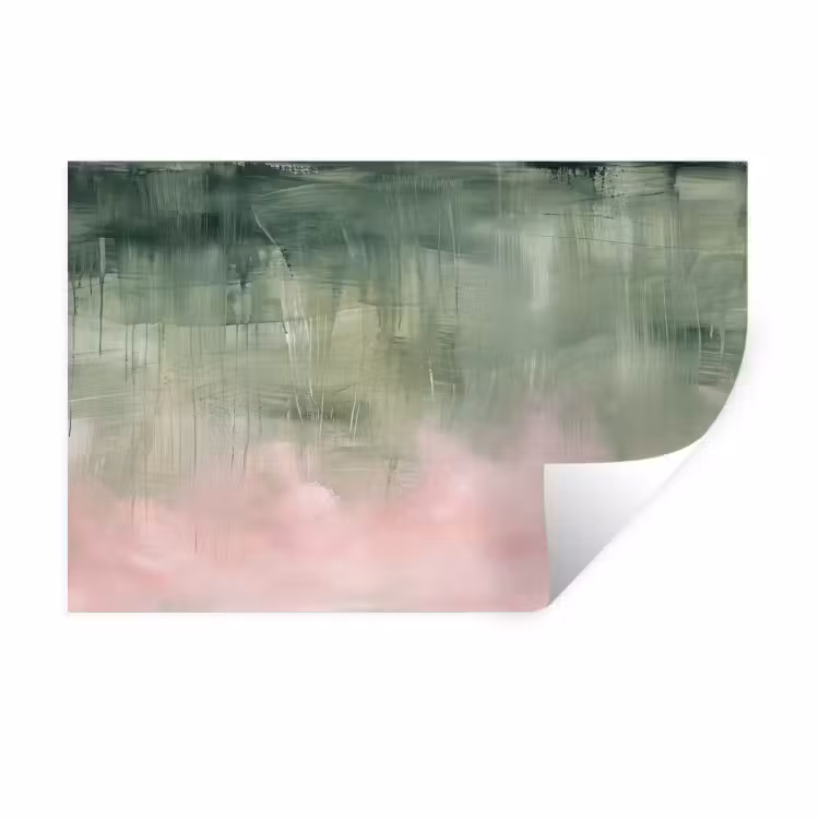 Muursticker - Kunst - Abstract - Modern - Groen - Roze — 1