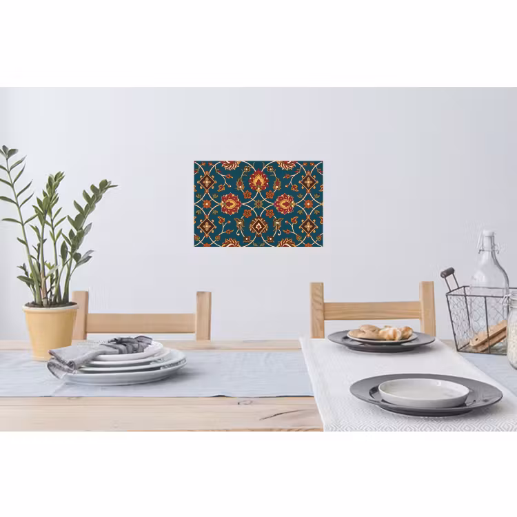 Muursticker - Ornament - Flora - Traditioneel - Klassiek - Blauwgroen — 3
