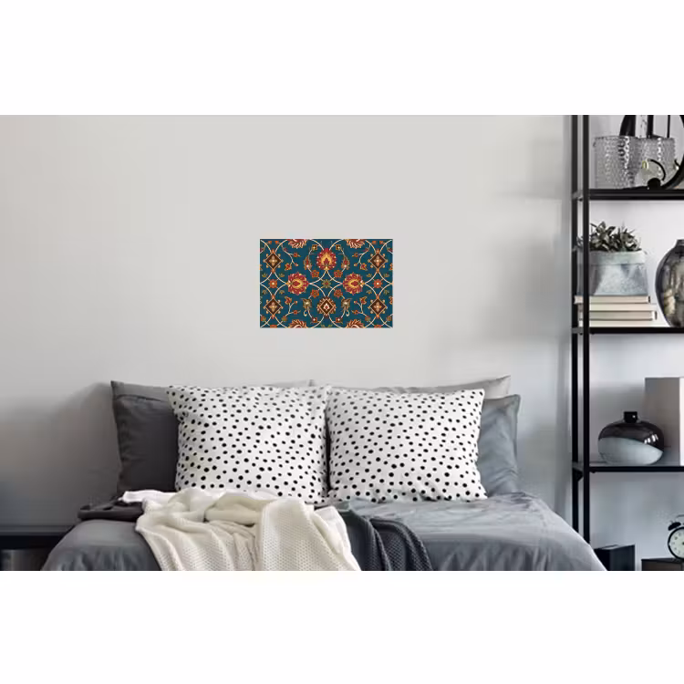 Muursticker - Ornament - Flora - Traditioneel - Klassiek - Blauwgroen — 5