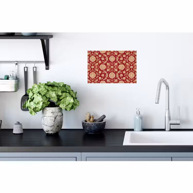 Muursticker - Patroon - Bloem - Klassiek - Oosters - Rood — 2