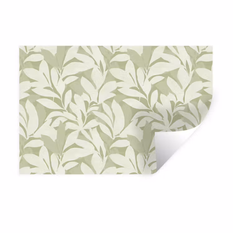 Muursticker - Saliegroen - Botanisch - Minimalistisch - Patroon — 1