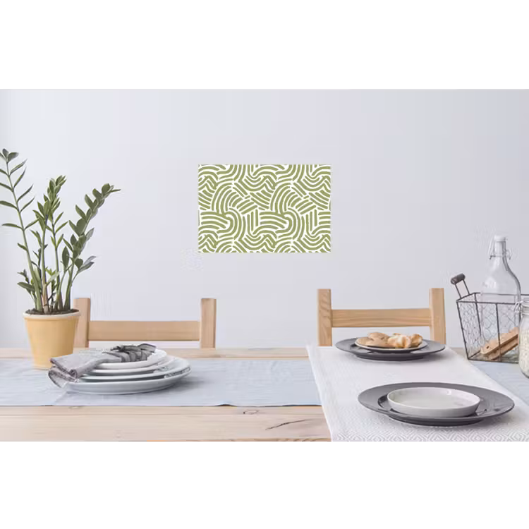 Muursticker - Saliegroen - Abstract - Bogen - Handgetekend - Patroon — 3