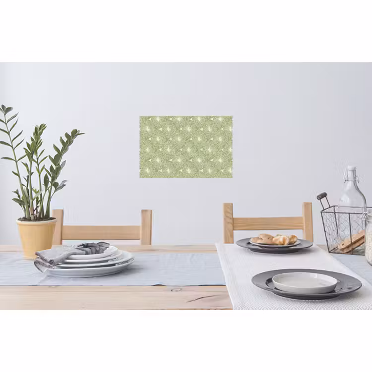 Muursticker - Saliegroen - Botanisch - Ruiten - Organisch - Patroon — 3