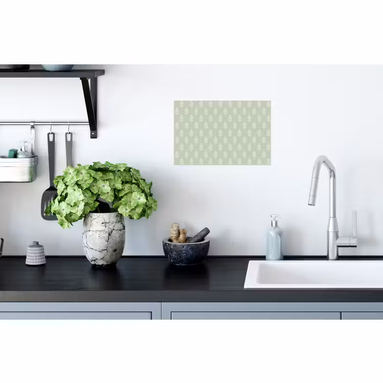 Muursticker - Saliegroen - Botanisch - Takjes - Minimalistisch - Patroon — 2